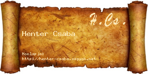 Henter Csaba névjegykártya