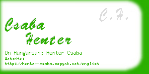 csaba henter business card